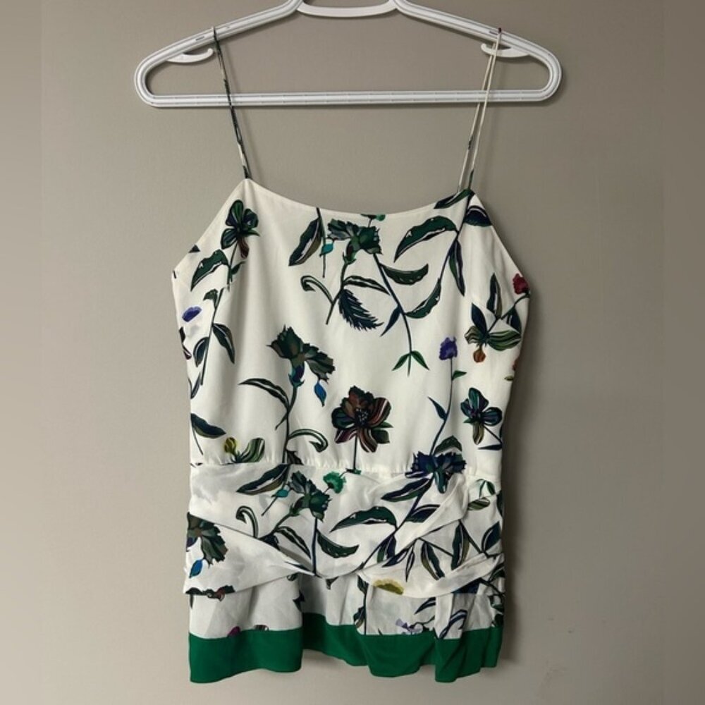 Derek Lam 10 Crosby White & Floral Silk Blouse